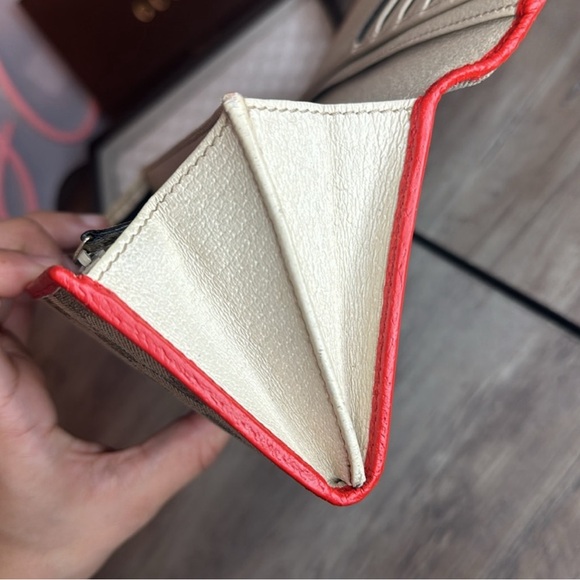 GUCCI Guccisima Long Wallet GG Canvas & Red Leather BOX INCLUDED - Picture 6 of 10